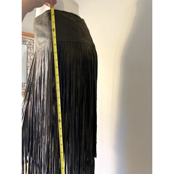 Joyfolie Brown Fringe Midi Skirt - Picture 12 of 16